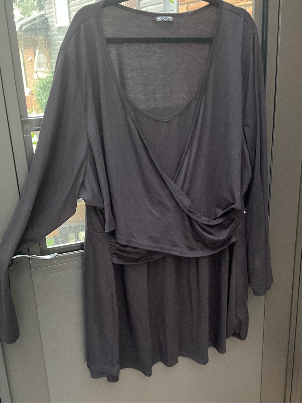 BloomChic Black Wrap Tunic Top